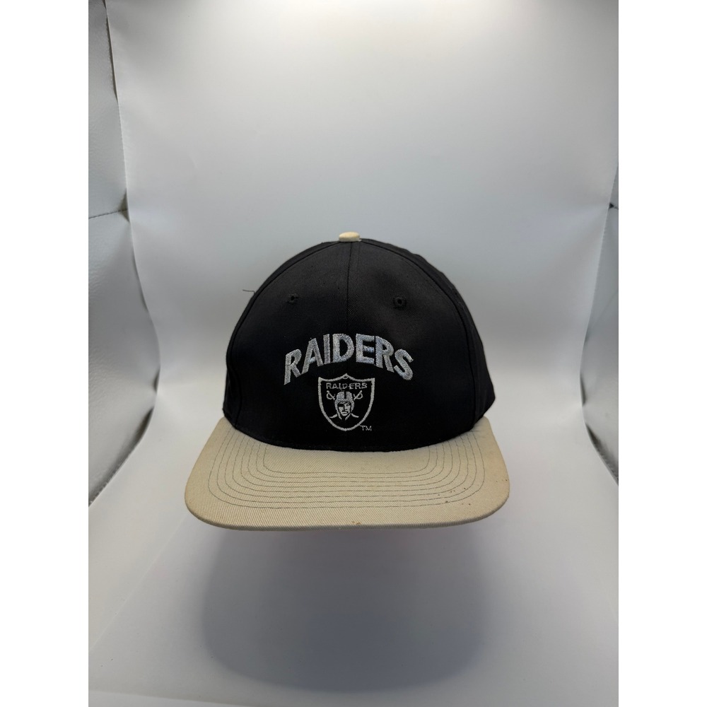 Vintage Raiders Snapback Hat Authentic 90s NFL Team Shop Black Retro Cap